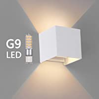 OOWOLF Lampara De Pared- Apliques De Pared Exterior Impermeable IP65 Con Luz Blanco Cálido 3000K LED Bombillas…